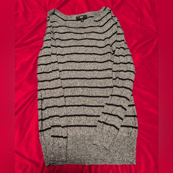 Moschino Sweaters - Moschino Gray and Black Striped Crew Neck Sweater